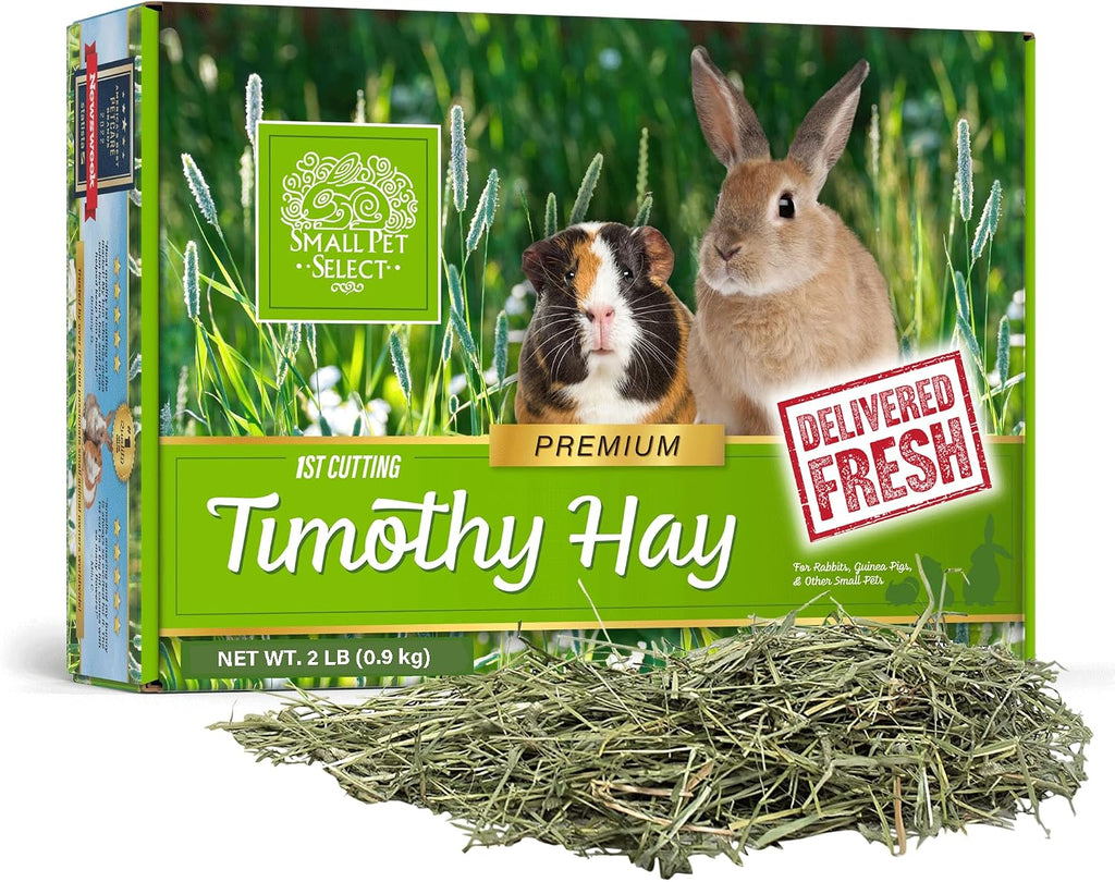 1st Cutting Timothy Hay for Rabbits & Guinea Pigs, 2 lb | High Fiber Natural Hay, Grown in USA, Long Coarse Strands