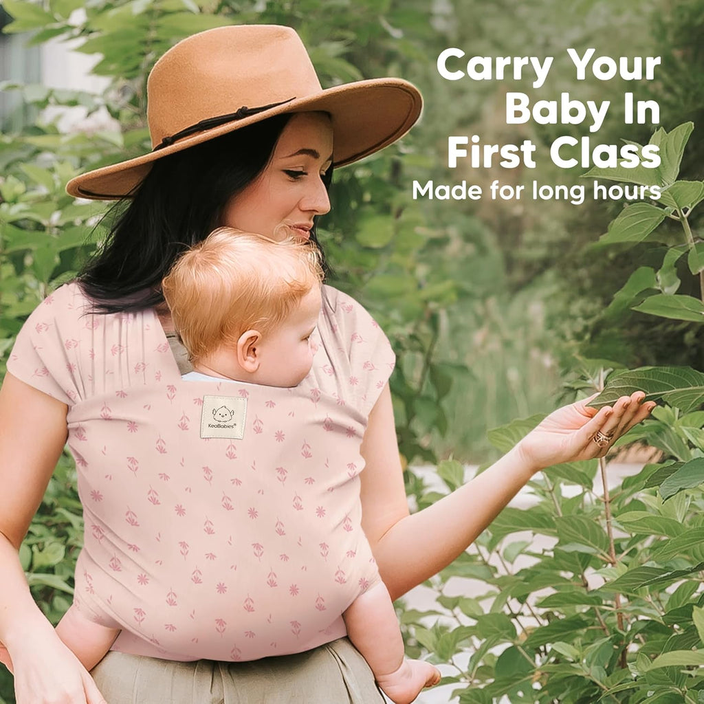 Baby Wrap Carrier, All in 1 Original Baby Carrier (Pink Daisies) | Newborn to Toddler Sling, Easy to Wear, Hands Free