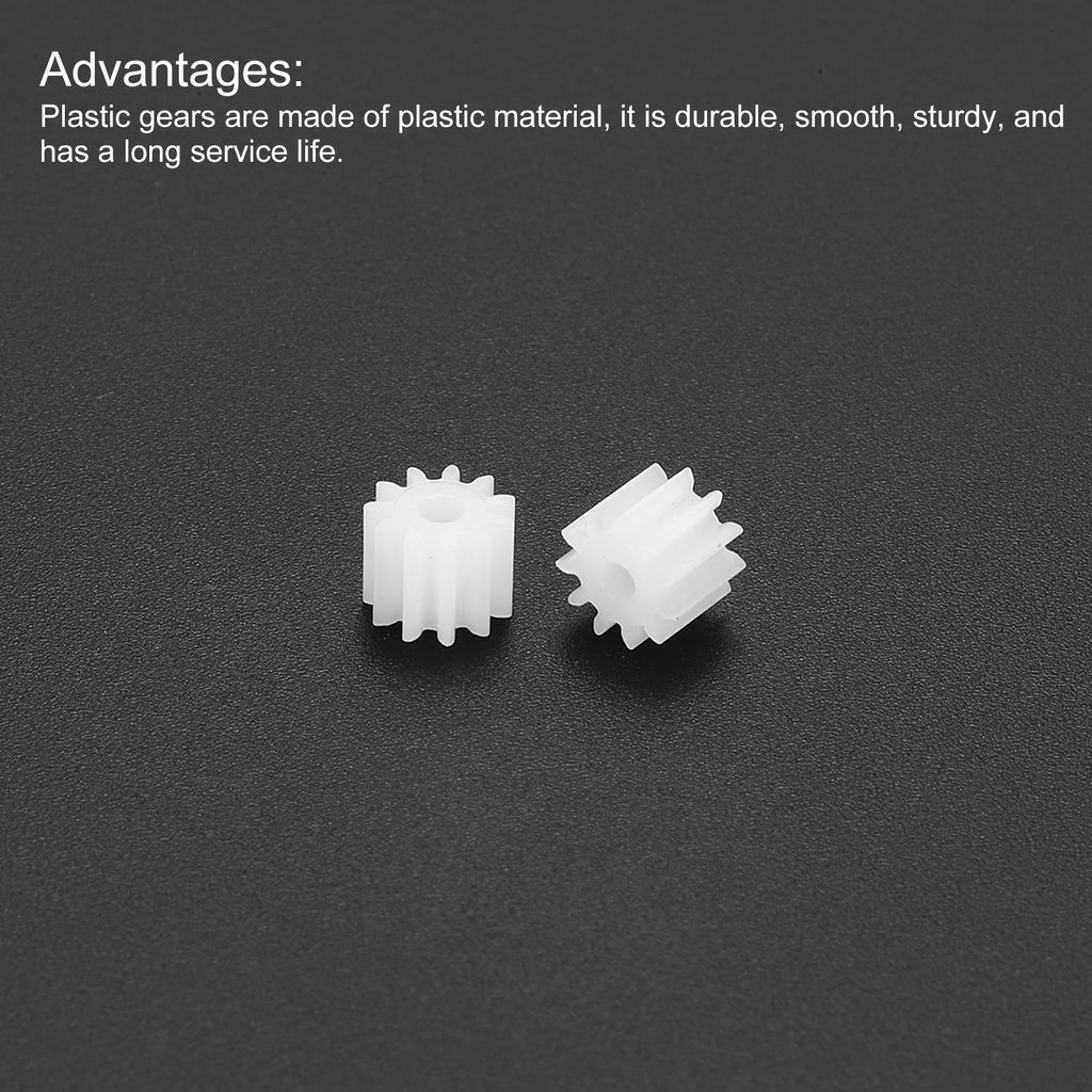 MECCANIXITY 24Pcs Module 0.5 Plastic Gears 11 Teeth 1.65mm ID 5mm White