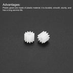 MECCANIXITY 24Pcs Module 0.5 Plastic Gears 11 Teeth 1.65mm ID 5mm White
