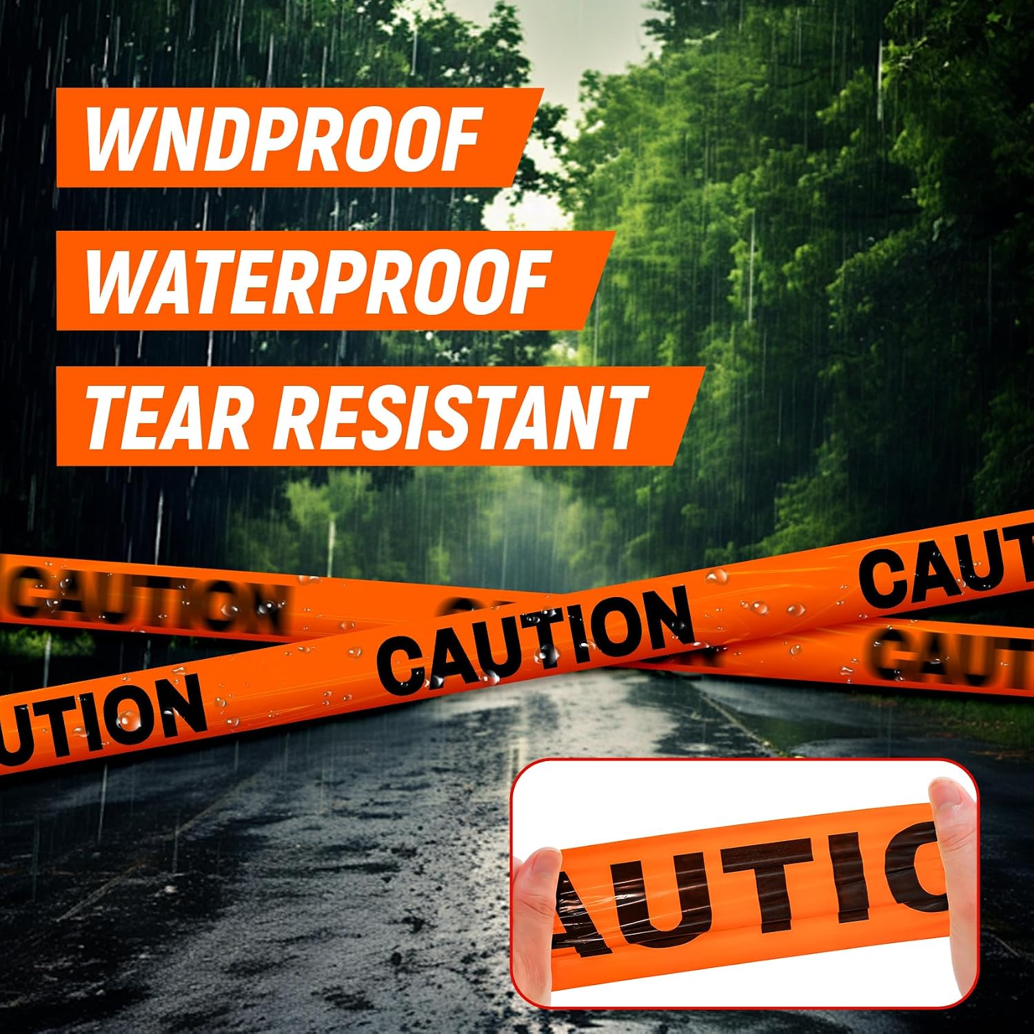Orange Caution Tape Roll 3-Inch by 1000-Feet, Do Not Enter Barricade Tape, Premium Construction Zone Tape