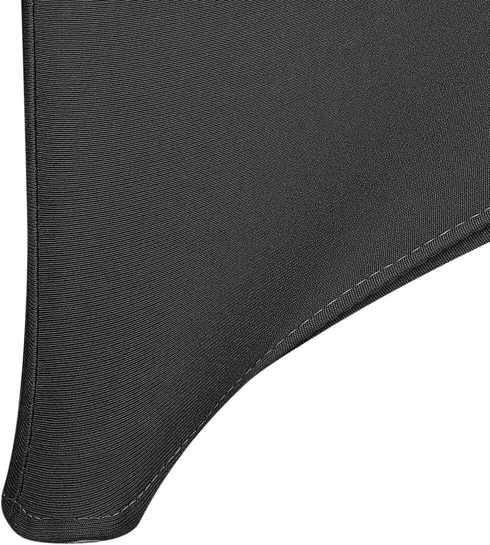 4FT Spandex Table Cover Rectangular Stretch Spandex Tablecloth (Black,4FT)