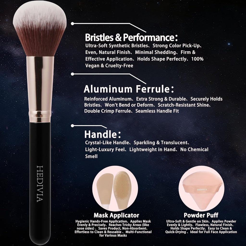 black Makeup Brushes Set 14 Pcs Professional, Synthetic Foundation Concealer Powder Blush Eyeshadow Brushes with 2