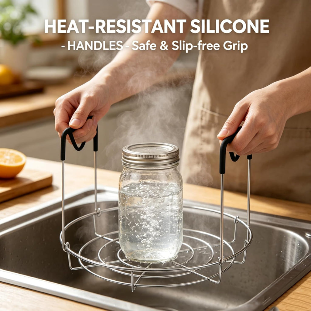 11.8-Inch Canning Rack for Water Bath Canner with Jar Lifter