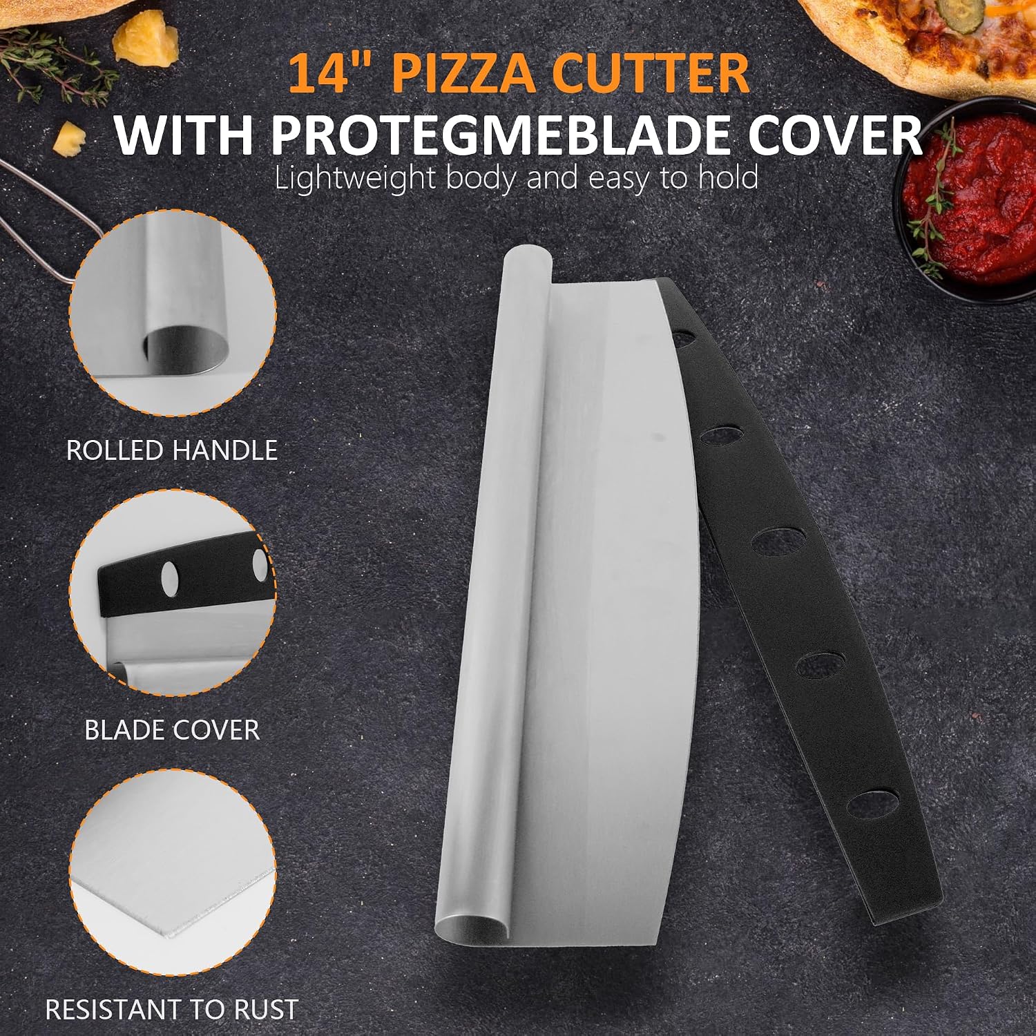 Aluminum Pizza Peel with Cutter, 12 Inch Pizza Paddle Shovel, Metal Turning Peel with 14'' Rocker Cutter, Pizza Oven