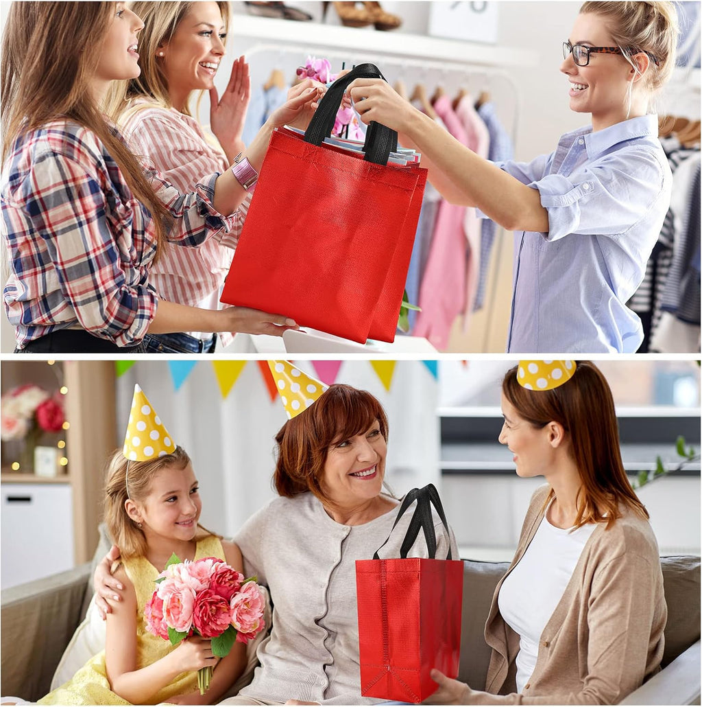 80 Pcs Reusable Gift Bags, Medium, Colorful