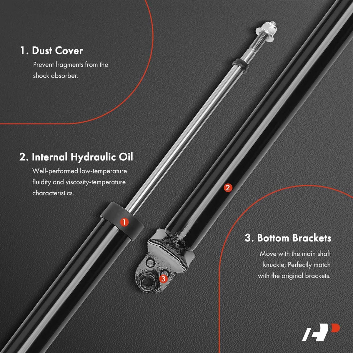 A-Premium Rear Shock Absorbers, Set of 2 - Compatible with Nissan