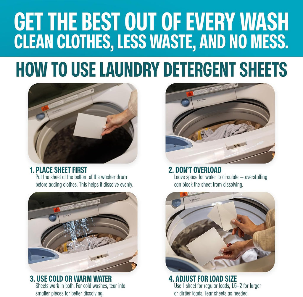 Laundry Detergent Sheets, Fresh Linen, 200 Loads
