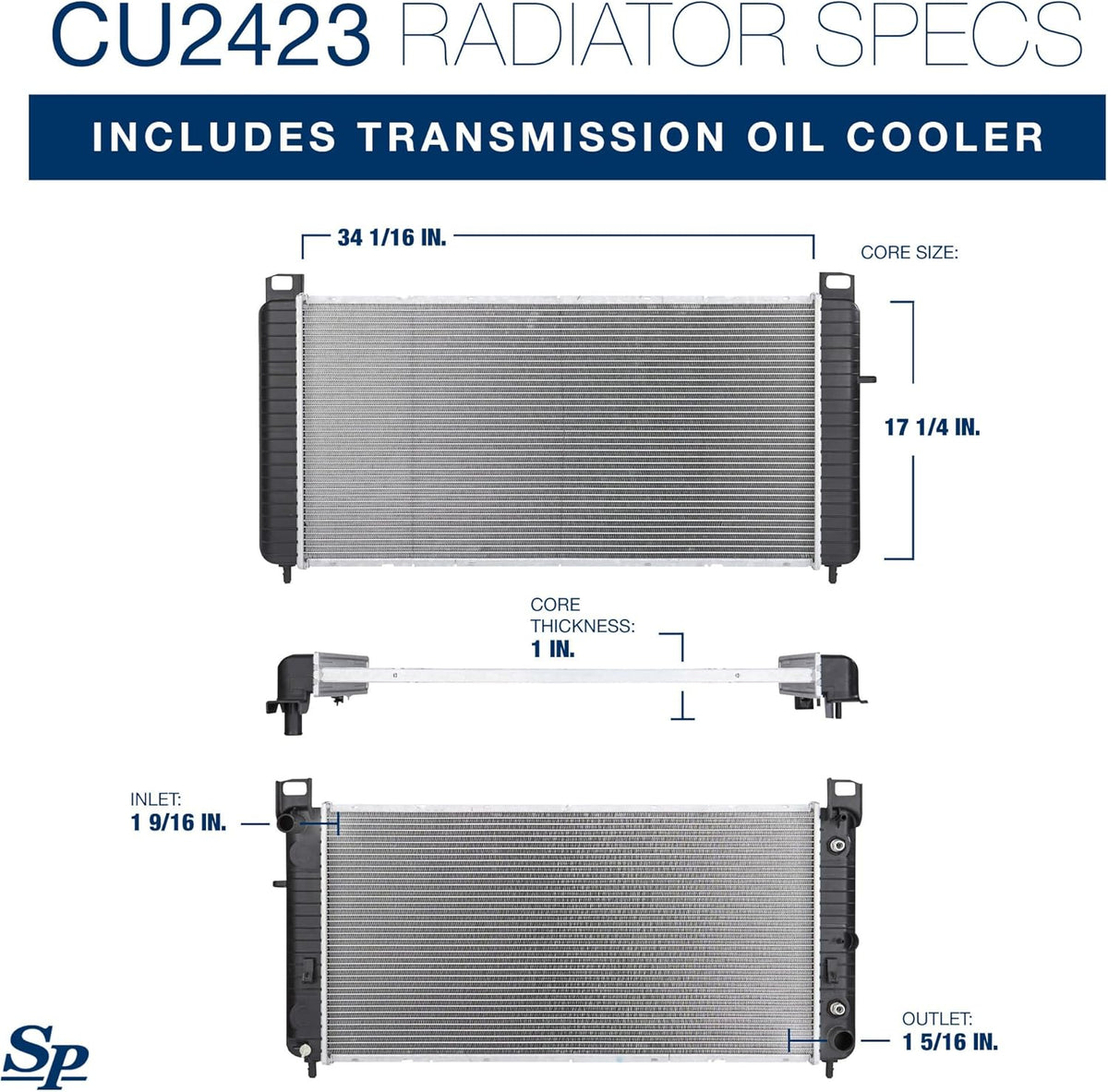 Spectra Premium CU2423 Radiator for Chevy Silverado 1500, Chevrolet, Gmc