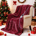 Heated Blanket Electric Throw, 50" x 60" Heating Blanket with 5 Levels & 10 Hours Auto Off, Extremely Soft Flannel