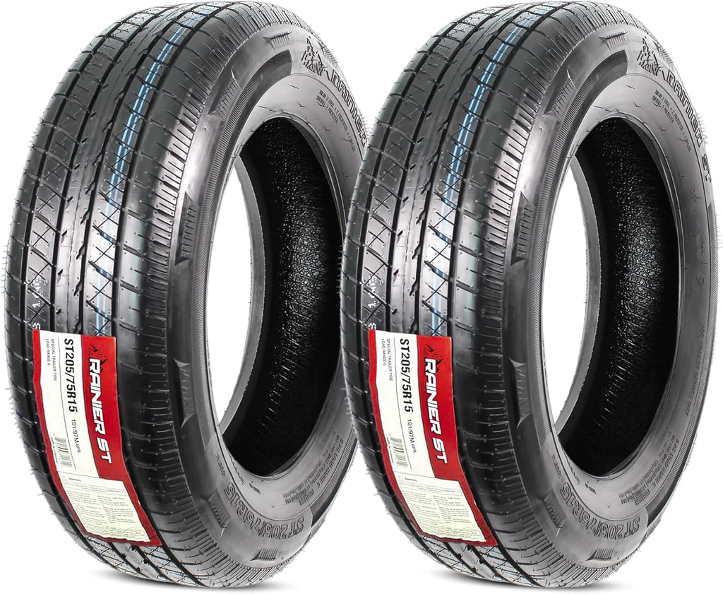2-Pack ST205/75R15 DEEP TREAD Radial Trailer Tire Load Range D