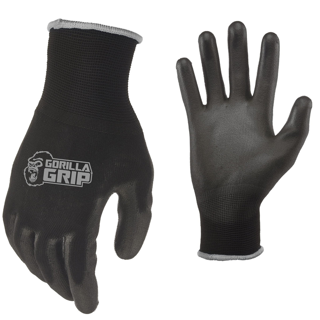 Work Gloves, XLarge, 15 Pair, Black and Gray