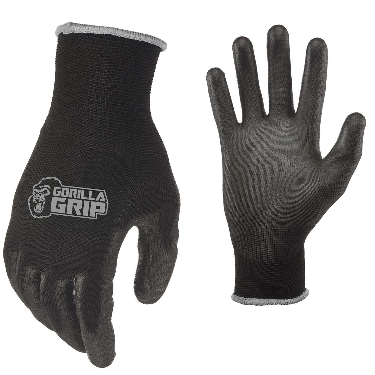 Work Gloves, XLarge, 15 Pair, Black and Gray