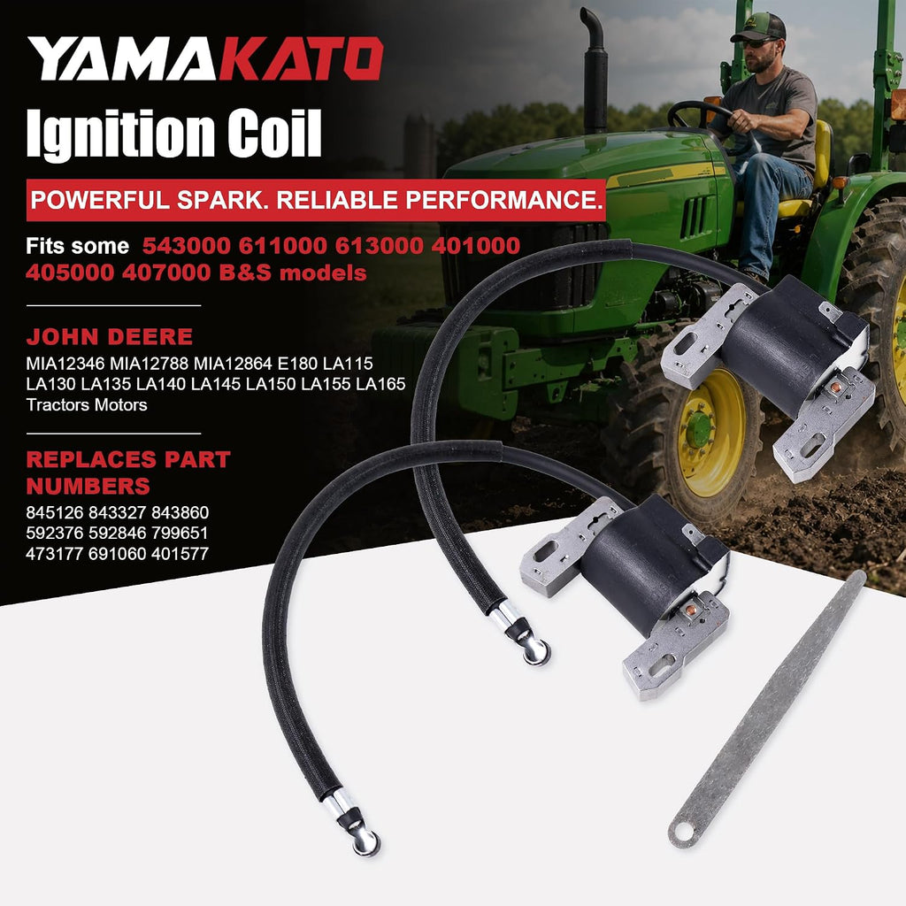 YAMAKATO 592846 799651 Ignition coil for Briggs & Stratton V-Twin Lawnmover