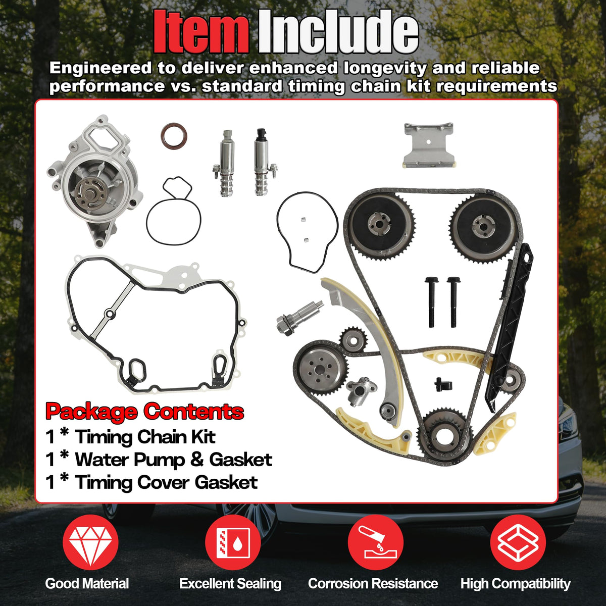 GM Ecotec Timing Chain Kit & Water Pump for 2.4L Engine