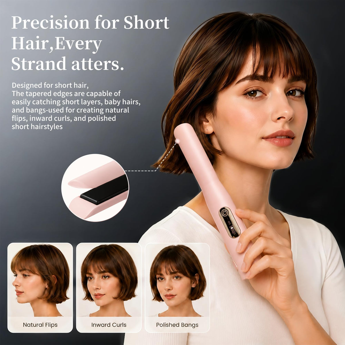 Cordless Hair Straightener and Curler 2 in 1