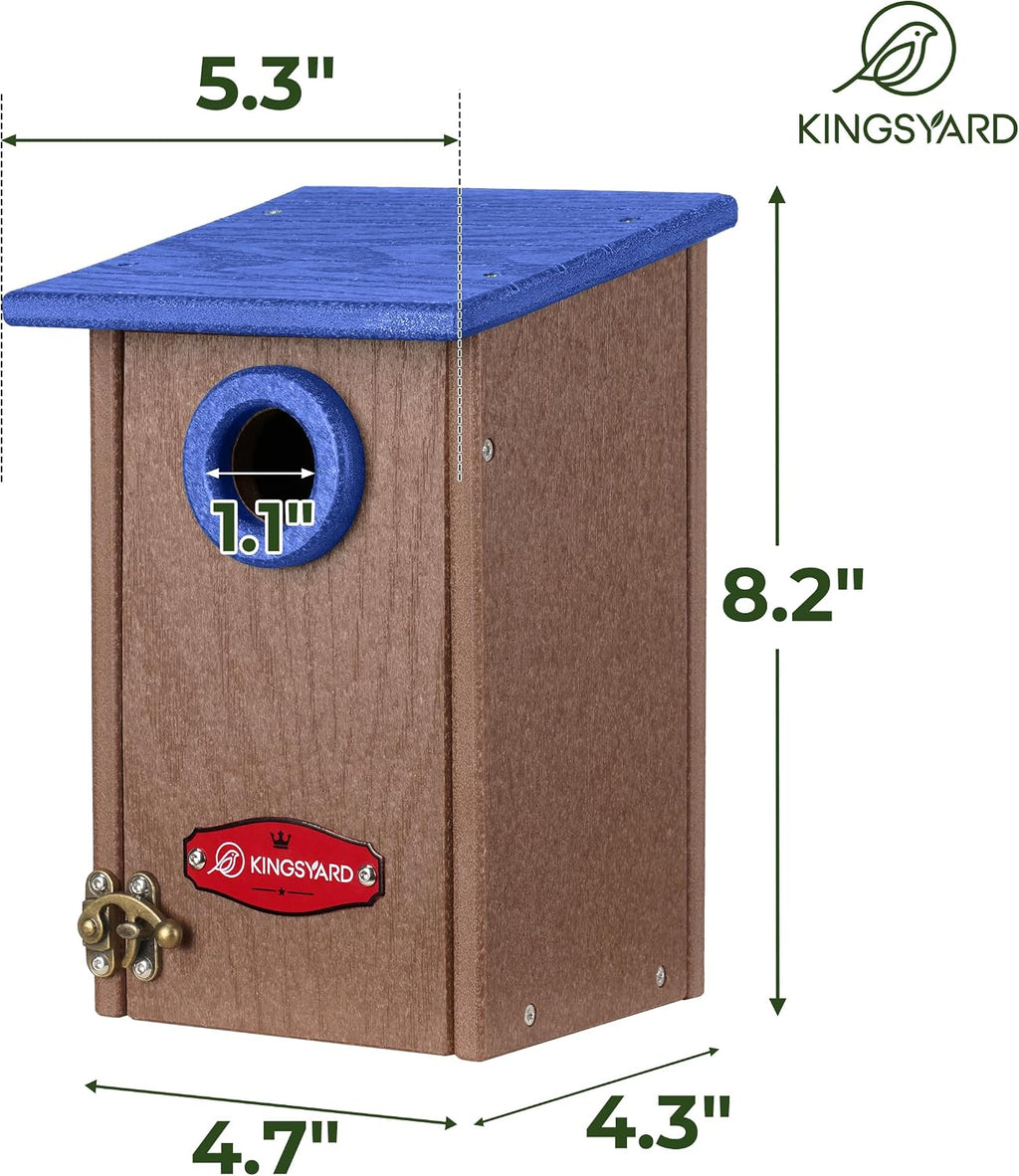 Wren Bird House with Predator Guard, Recycled Poly Lumber