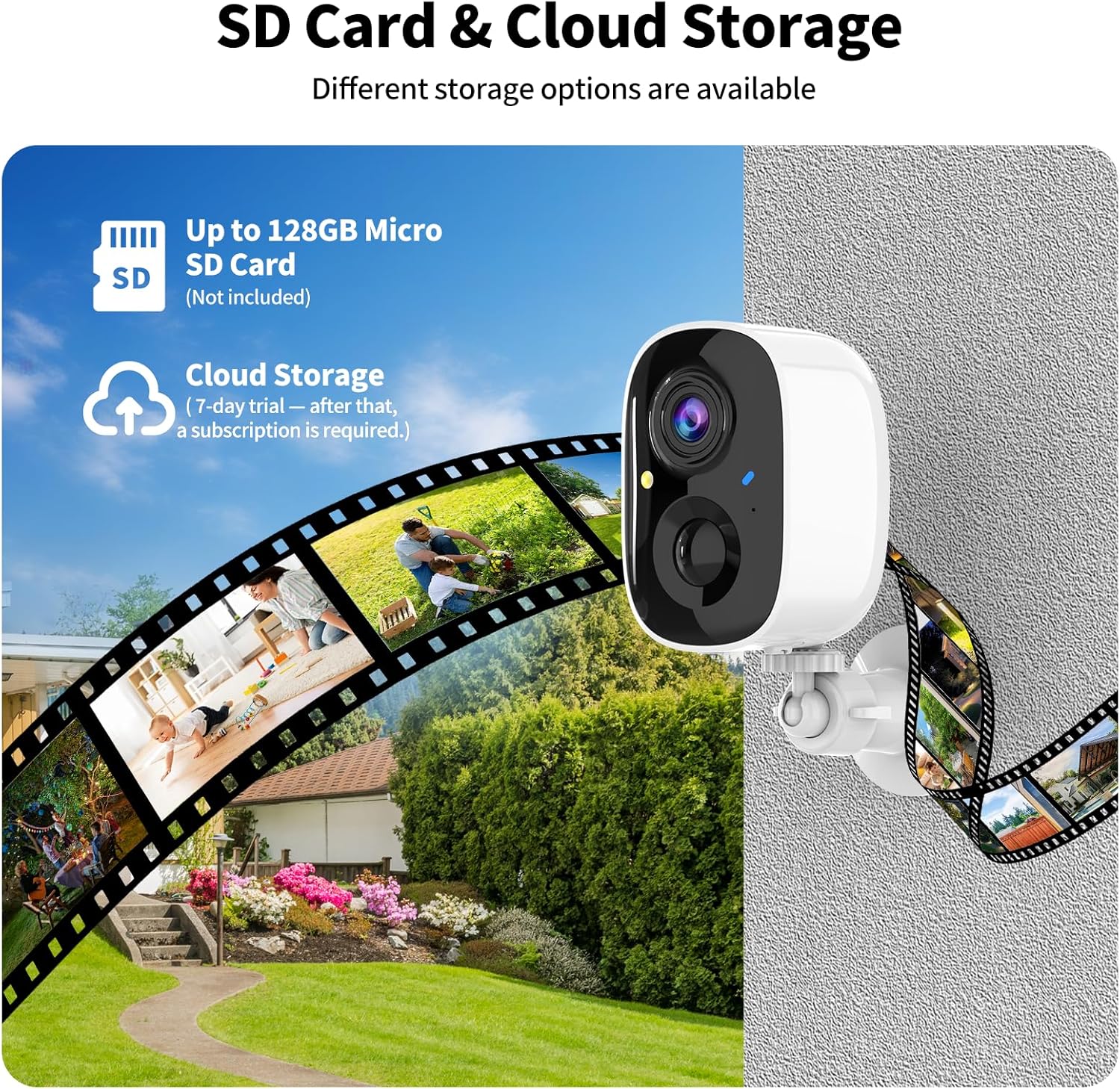 Security Cameras Wireless Outdoor,2K Indoor WiFi Wireless Cameras,Outside Battery Powered Camera for Home Security,AI