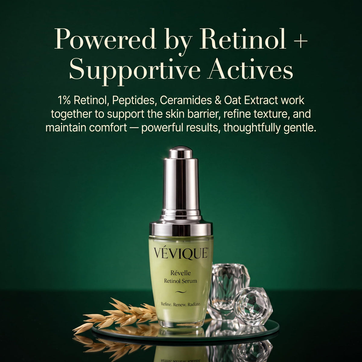 Gentle 1% Retinol Serum for Beginners with Peptides, 1 Fl Oz