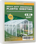 6 Mil Plastic Sheeting, 8x25 FT, Heavy Duty Greenhouse Plastic