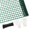 4'x100' Plastic Mesh Fence for Garden with 100 Zip Ties, Green