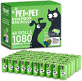 1080 Counts Green Poop Bags for Dogs, 41% Plant Based & 59% PE Extra Thick Dog Poop Bags Rolls, 9" x 13", Unscented