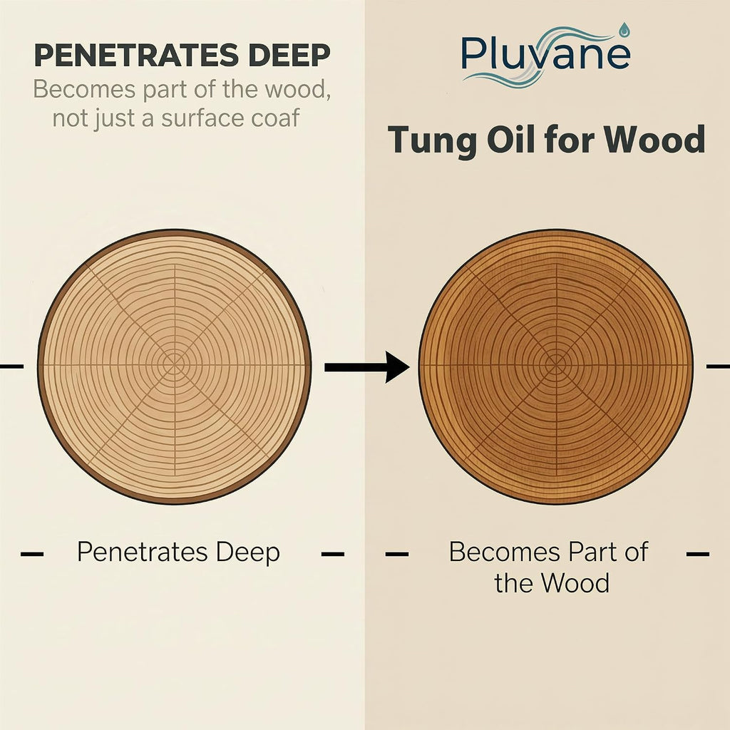 Pure Tung Oil 12oz – 100% Natural Wood Finish for Small Projects