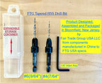 FTG USA #4#6 Tapered Countersink Drill Bit Hex Shank Set with Storage Box
