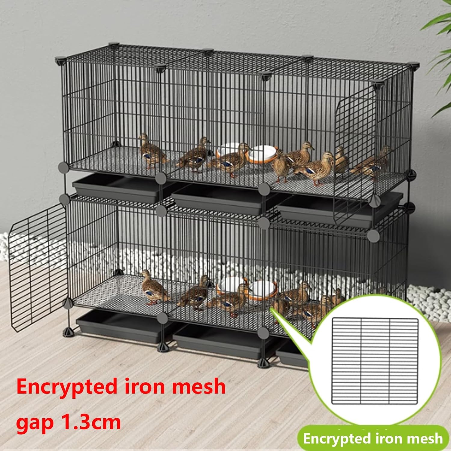 Metal Chicken Coops Removable Chicken Cage Encrypted Gap 1.3cm Small Animals House Duck Cat Playpen Rabbit Hutch for