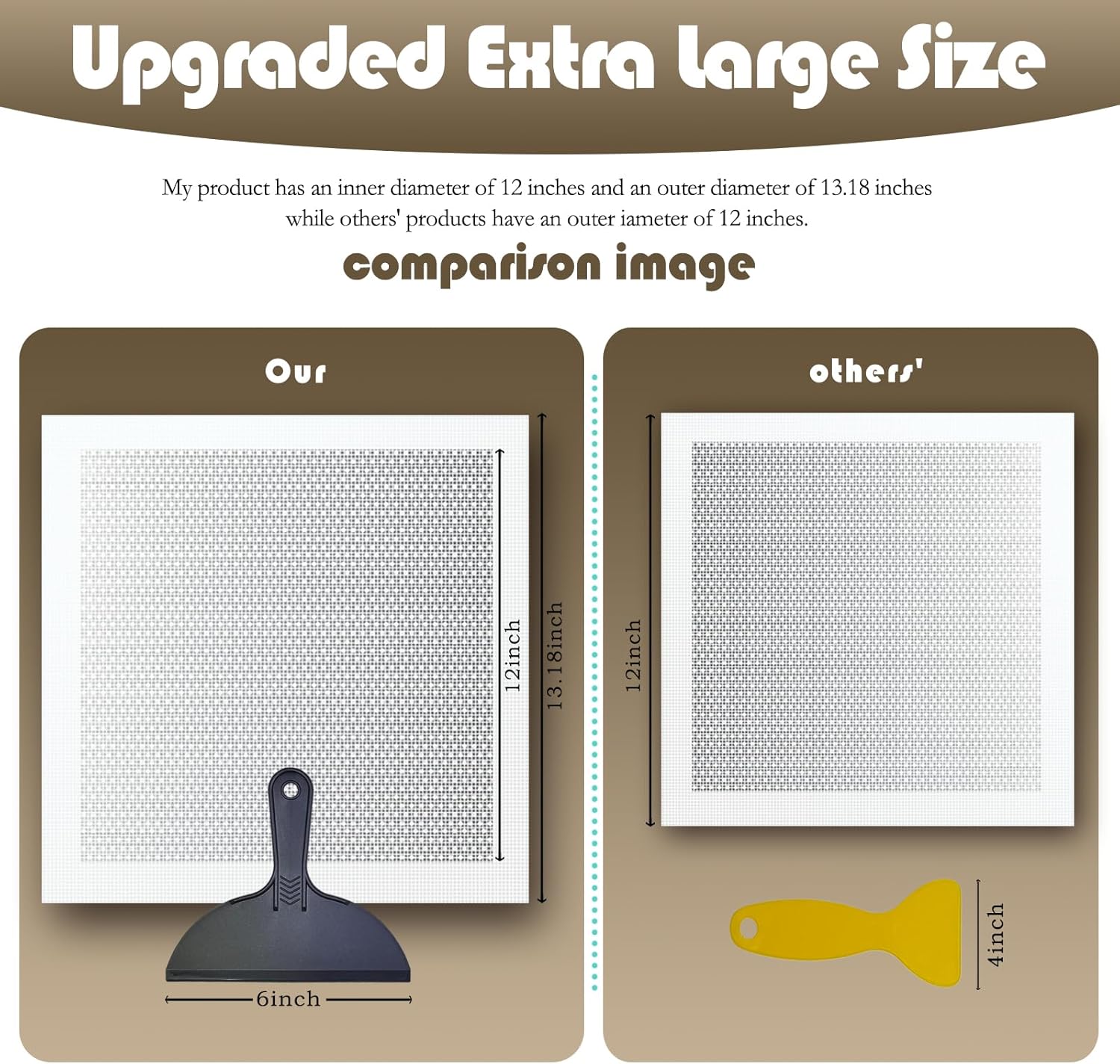 Drywall Repair Kit, 3 Pcs, 12x12in Self-Adhesive Patch with Sandpapers and Scrapers, Quick Fix for Large Holes