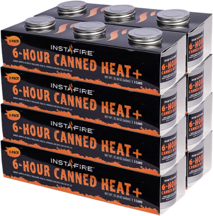 InstaFire 6-Hour Canned Heat (24 Cans), Canned Heat for Cooking, Canned Heat for Food, Heat for Camping, Heat for