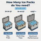 Blue Ice Large Ice Packs for Coolers, 4 Pack, Reusable