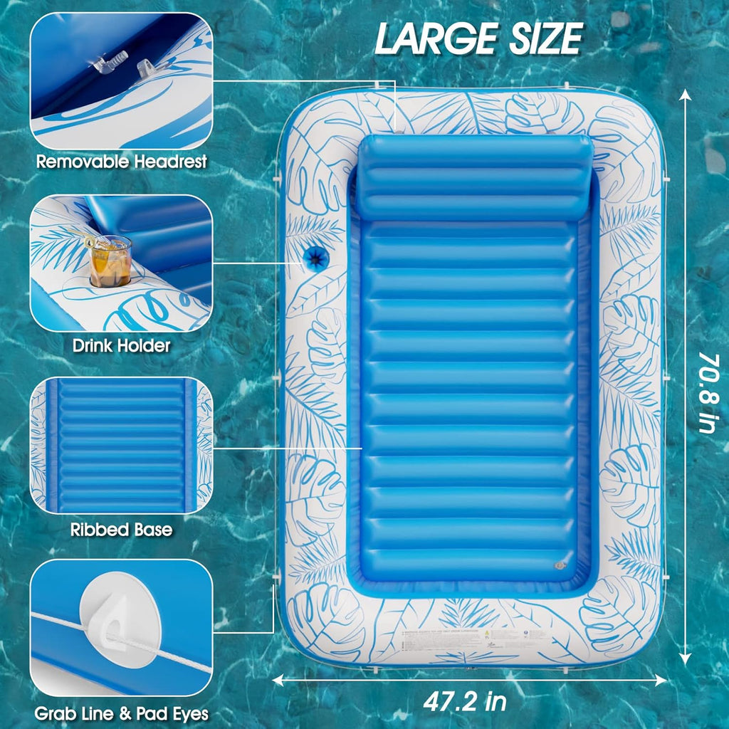 Inflatable Tanning Pool Lounger Float - Jasonwell 4 in 1 Sun Tan Tub Sunbathing Pool Lounge Raft Floatie Toys Water
