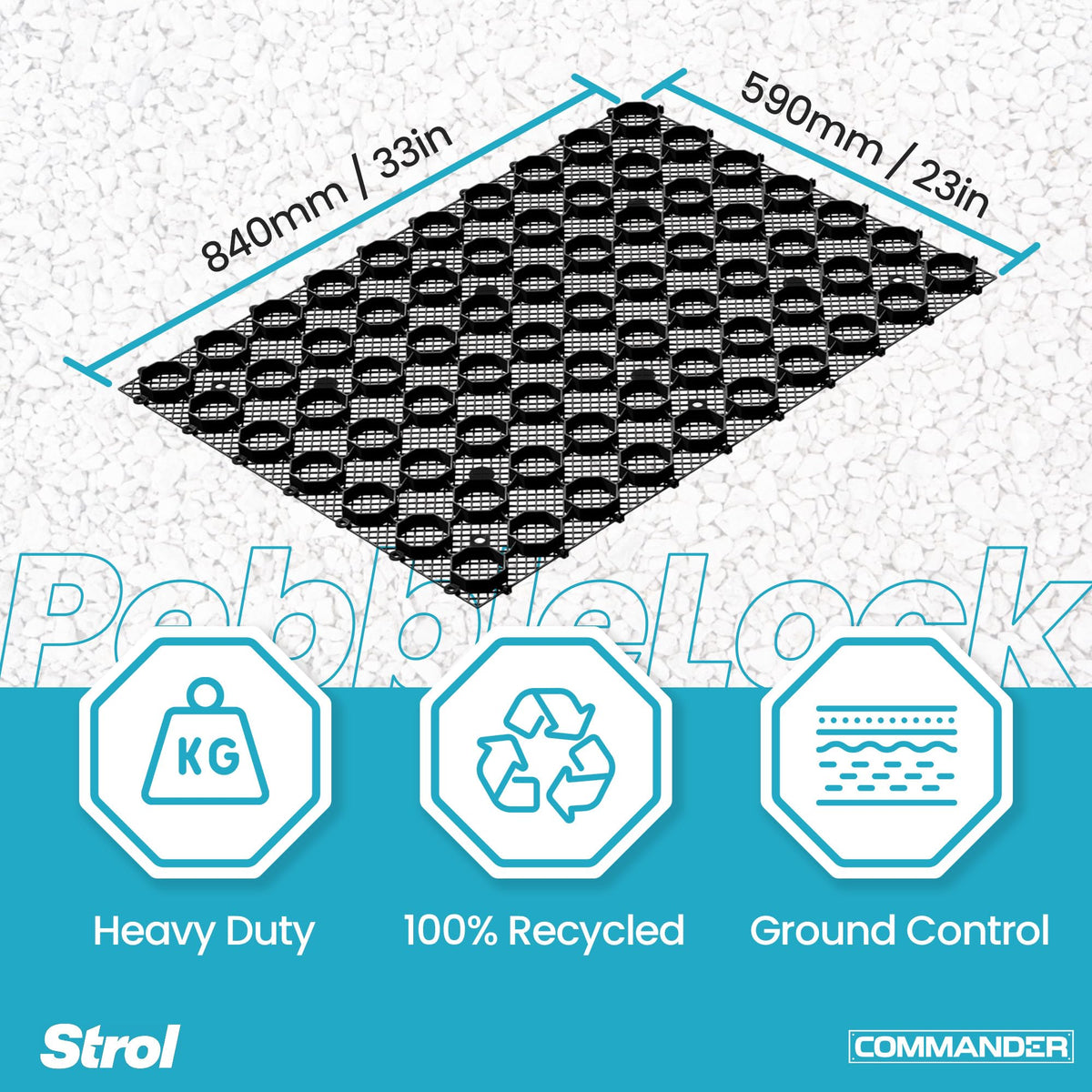 PebbleLock Interlocking Permeable Paver Grid Heavy-Duty, 64 sq ft 12 Pack