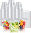 9 oz Clear Plastic Cups with Lids 50 Sets