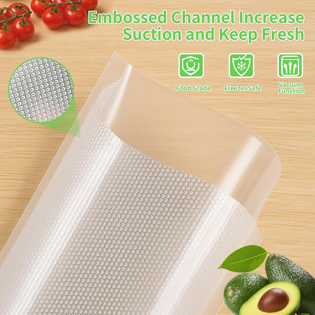 4Pack Vacuum Sealer Bags Rolls 11"x50' for Food Storage