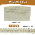 Gimp Braid Trim, Beige, 1/2 Inch, 14 Yards