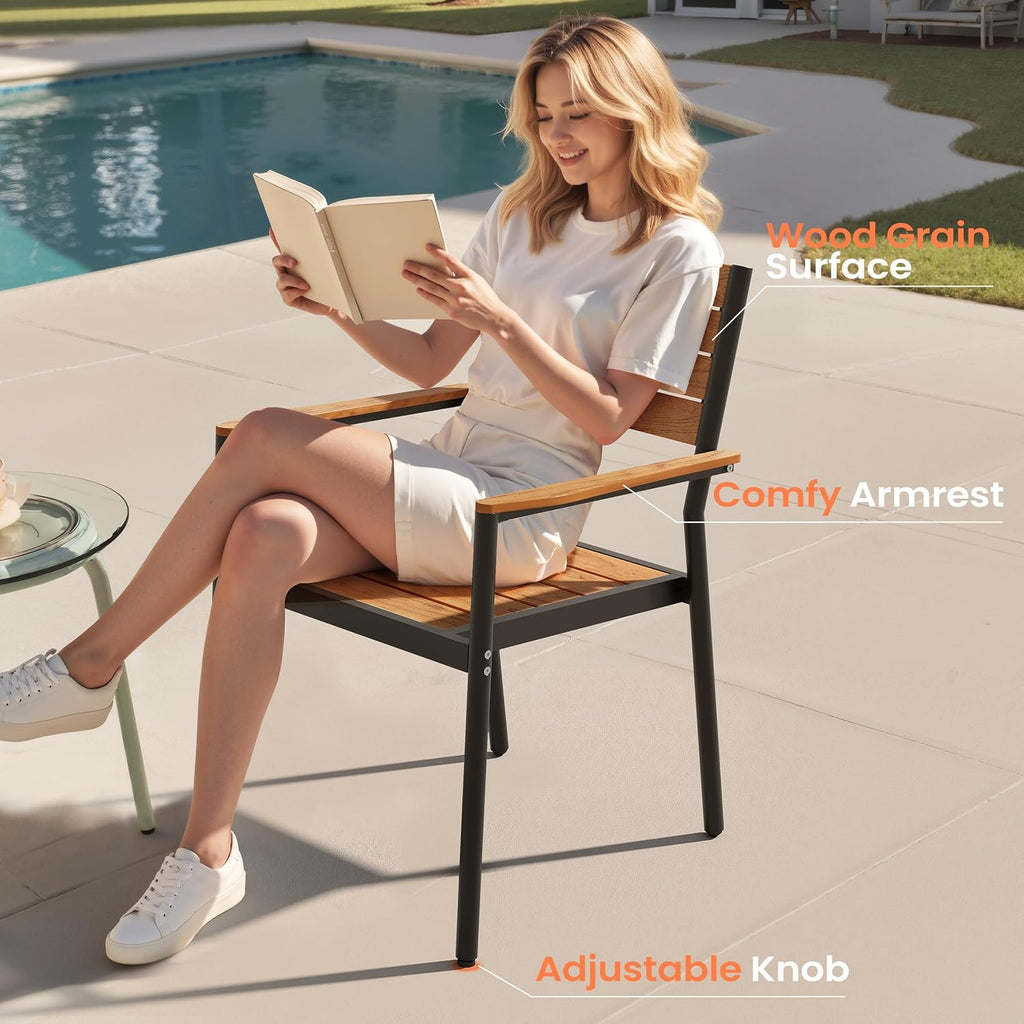 Stackable Outdoor Patio Dining Chairs Set of 4
