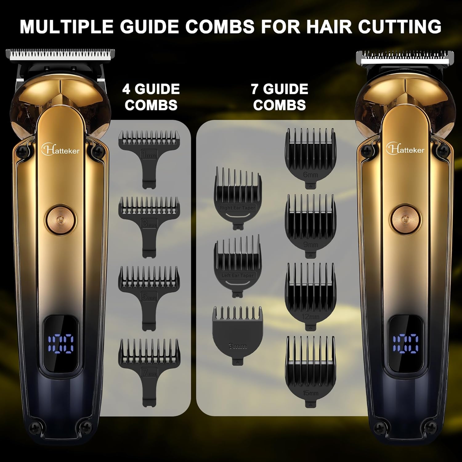 Men's Beard Trimmer Kit Electric Razor Shaver Professional Hair Clipper with Zero Gapped T-Blade Nose Ear Beard Body