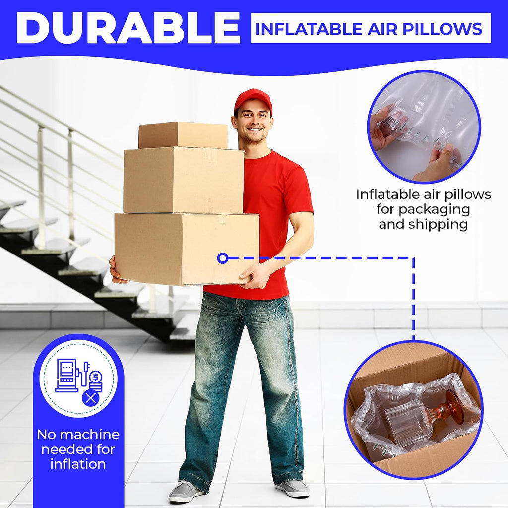 330 Count 4x8 Air Pillows for Shipping with Hand Pump