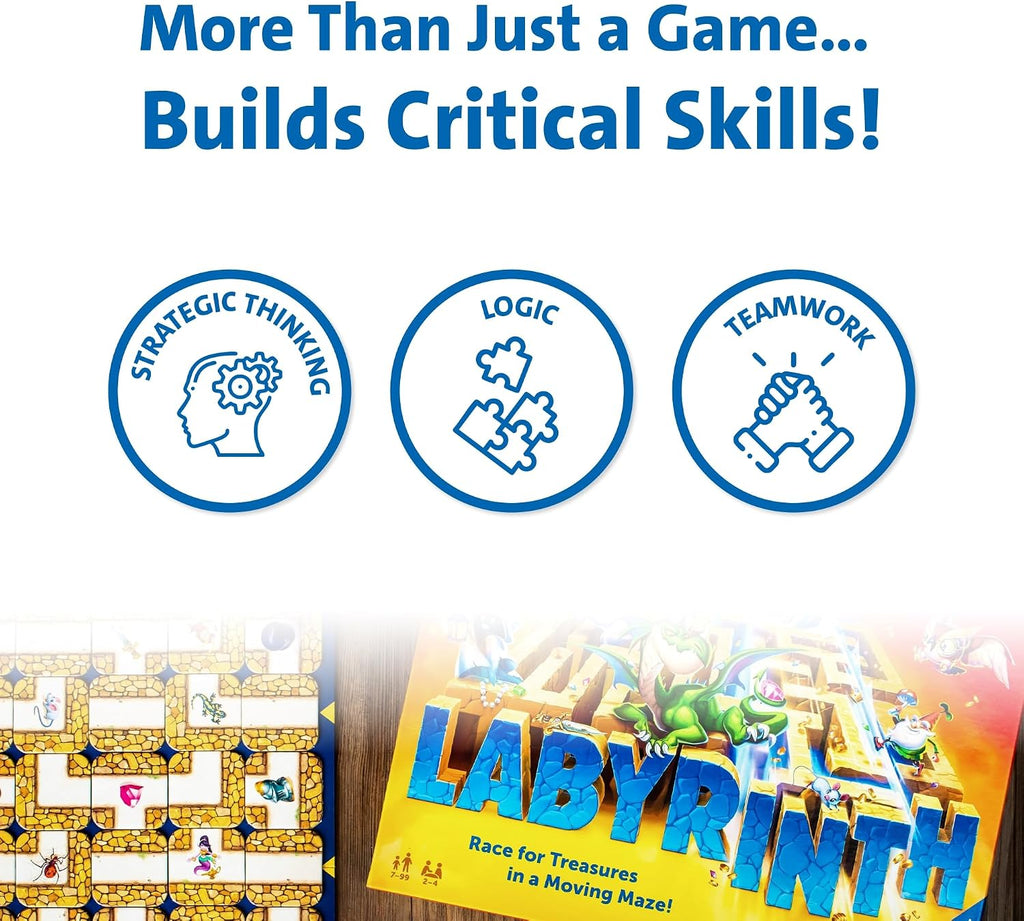 Ravensburger Labyrinth Board Game - A Strategic Maze Challenge for Family Nights - Find Treasures & Block Opponents