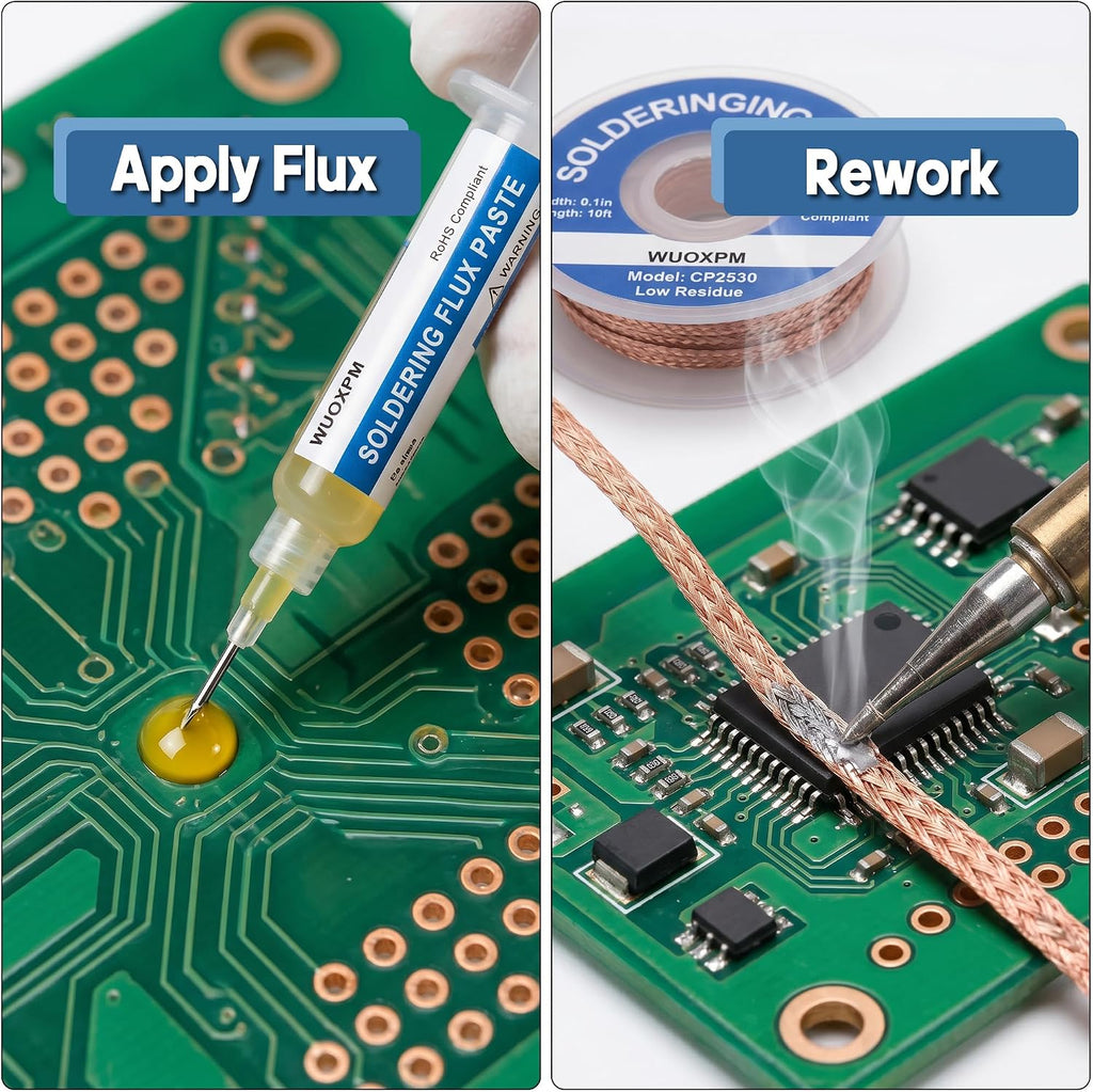 WOOXPM No Clean Soldering Flux Paste, 8 Pack, High Active Solder Paste for Electronics PCB Soldering, RoHS Compliant