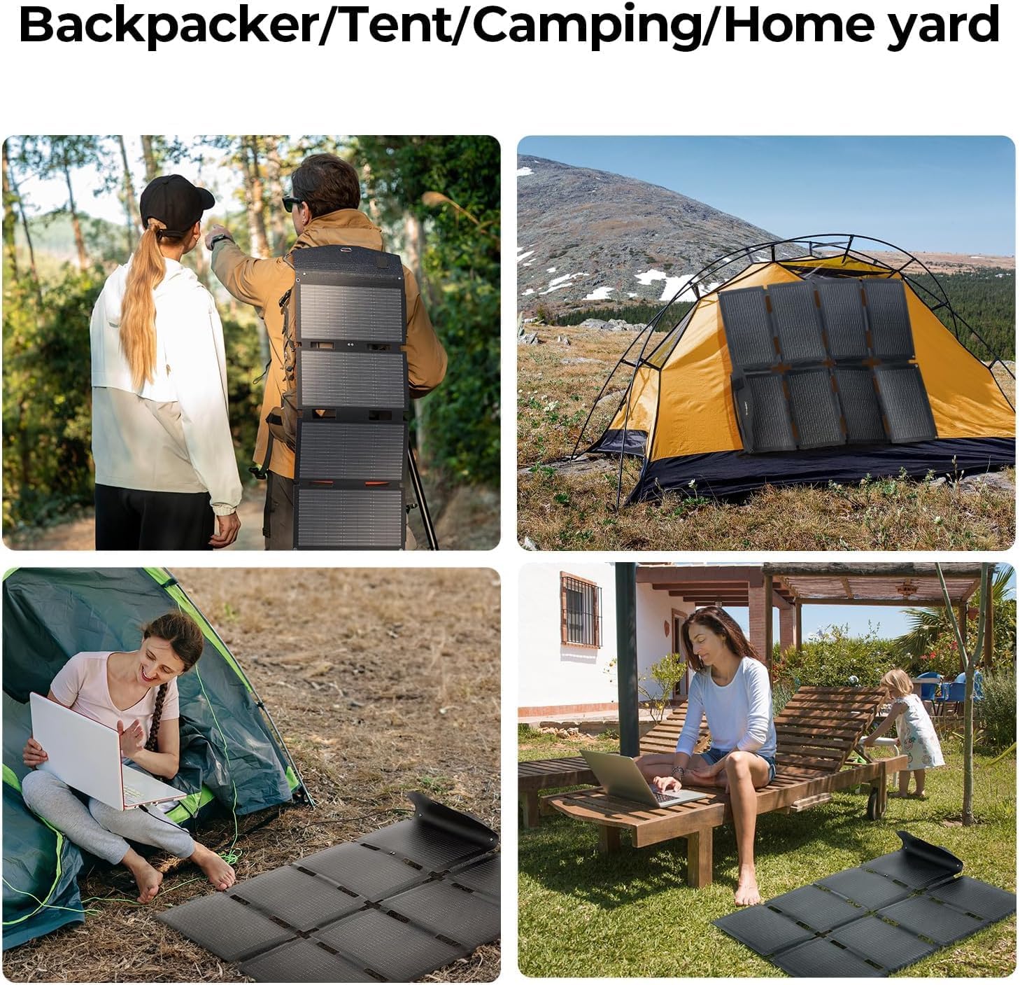 100 Watt Solar Panel, Foldable Portable Charger, Camping, Outdoor | 100W Solar Panel, Fiberglass, 4.41 lb, USB-C &
