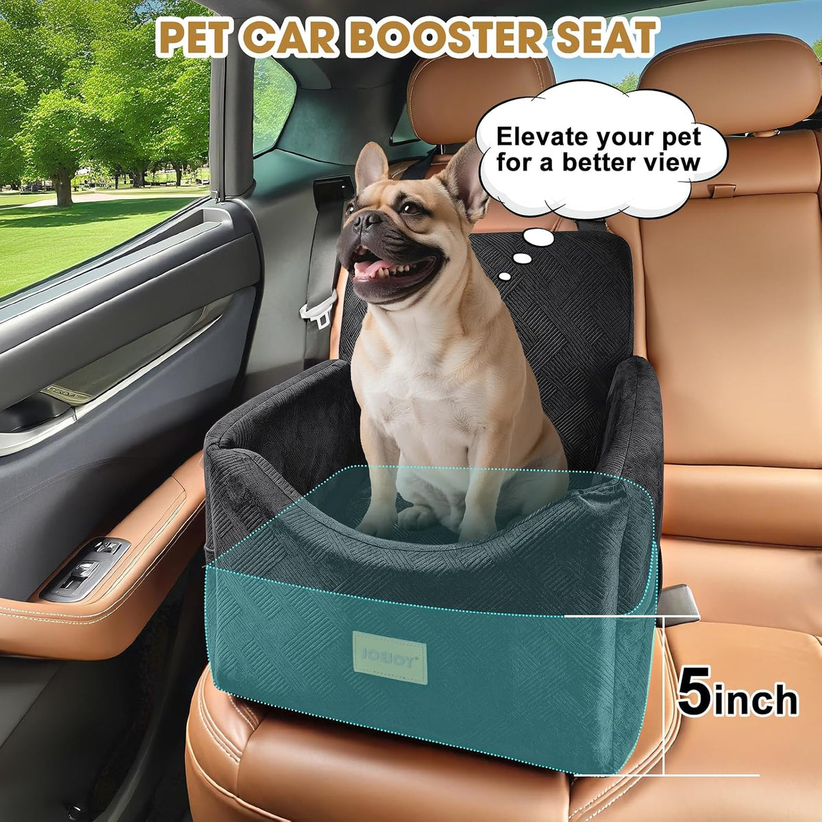 Dog Car Seats for Small Medium Dogs Under 35lbs, Dog Booster Seat with Detachable Washable Cover and Cushion, Memory