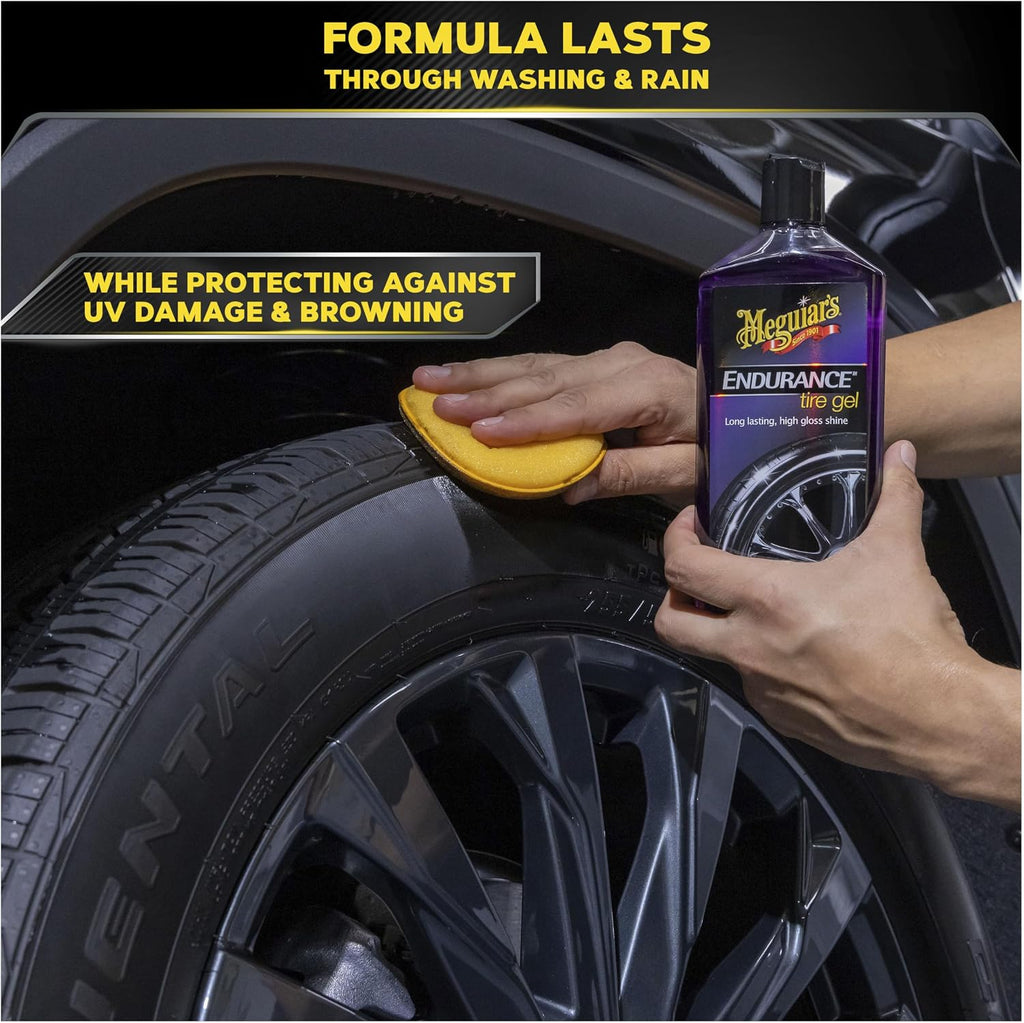 Meguiar’s Endurance Tire Gel - Tire Shine Gel, Premium Car Tire Shine For A Lasting Glossy Finish; Apply To Tires