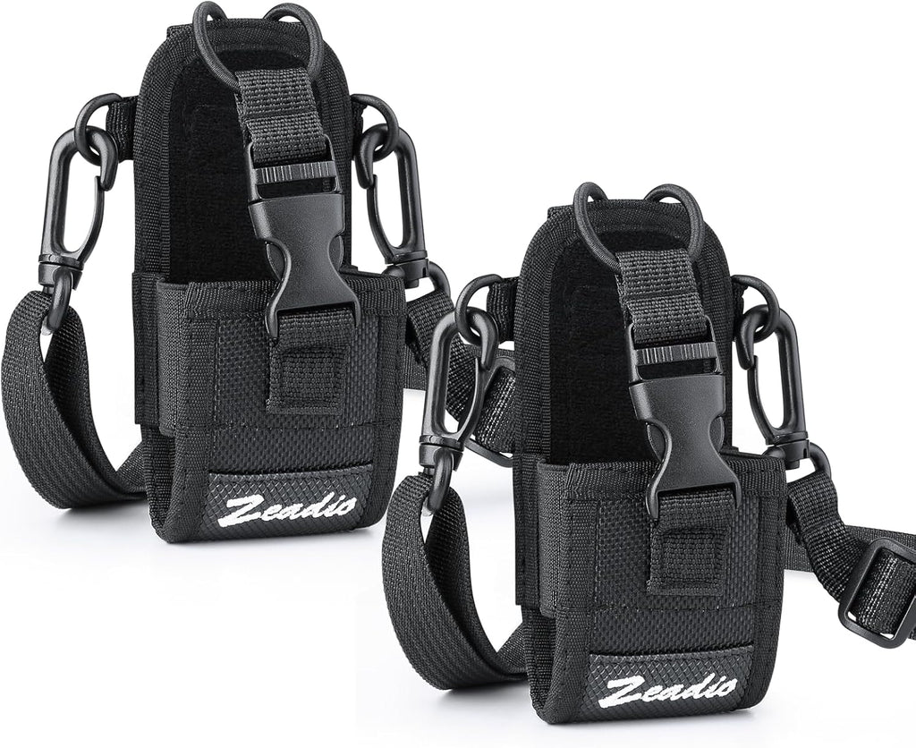 Multi-Position Carry Two-Way Radio Holster, Universal Walkie Talkie Case Pouch with Adjustable Shoulder Strap