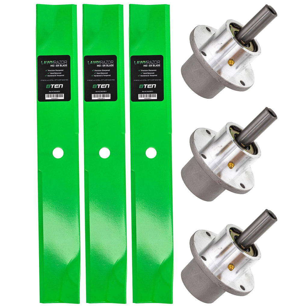 8TEN Spindle Low-Lift Blade Kit for Ferris 1530301 52 Inch Deck