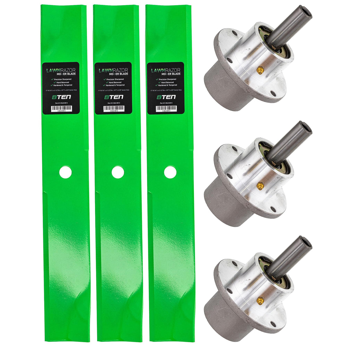 8TEN Spindle Low-Lift Blade Kit for Ferris 1530301 52 Inch Deck