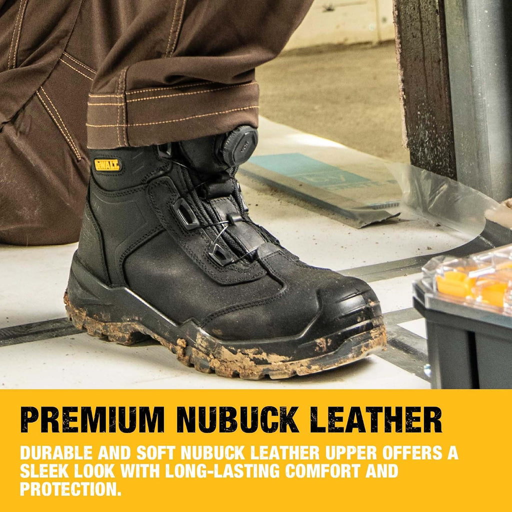 DEWALT Richardson Men's BOA Fit System, Nubuck Leather, Water Resistant, Wide Fit, Steel Toe, Safety Work Boot