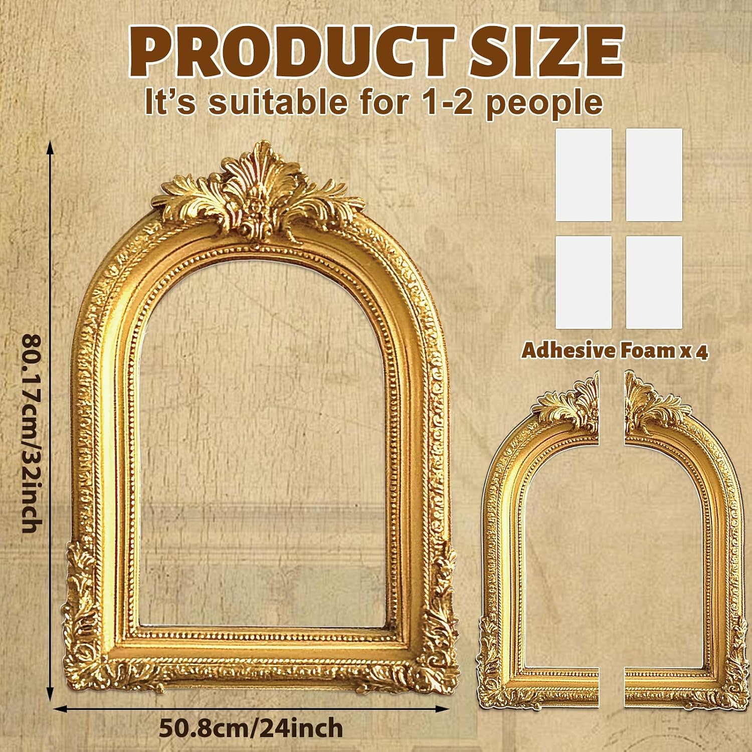 32 x 24 Inch Foam Board Photo Booth Props Wonderland Golden Photography Decor Creative Friends Party Selfie Photo